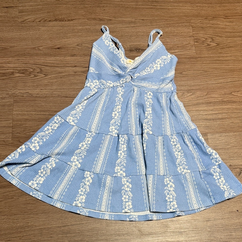 Ocean Drive Blue and White Striped Floral Dress
